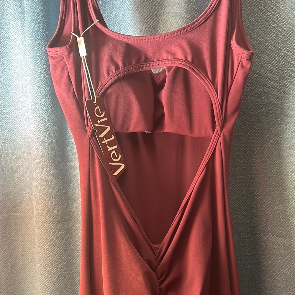 VertVie Red Sleeveless Dress